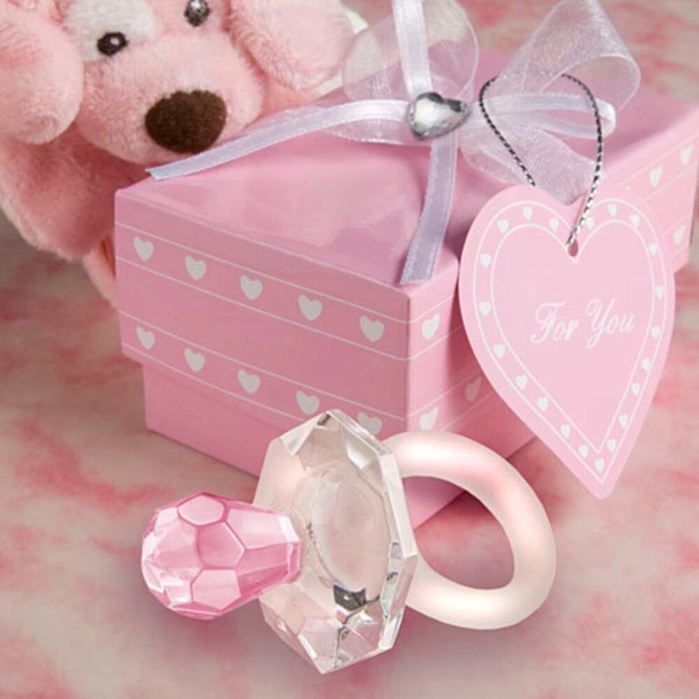 Fashioncraft Pink Crystal Pacifier Pink Baby Shower Girl Favors Gift